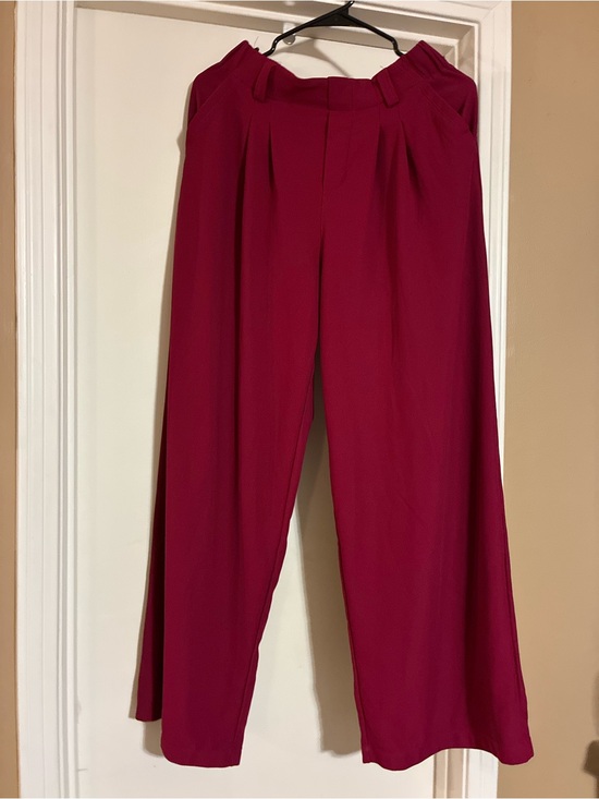 HALARA Pants - HALARA Wide-Leg High-Waist Pants in Deep Berry